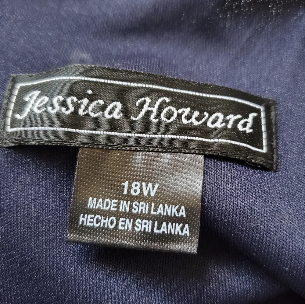 Jessica Howard Blue Metallic Cocktail Dress. Size 18W - Picture 8 of 9